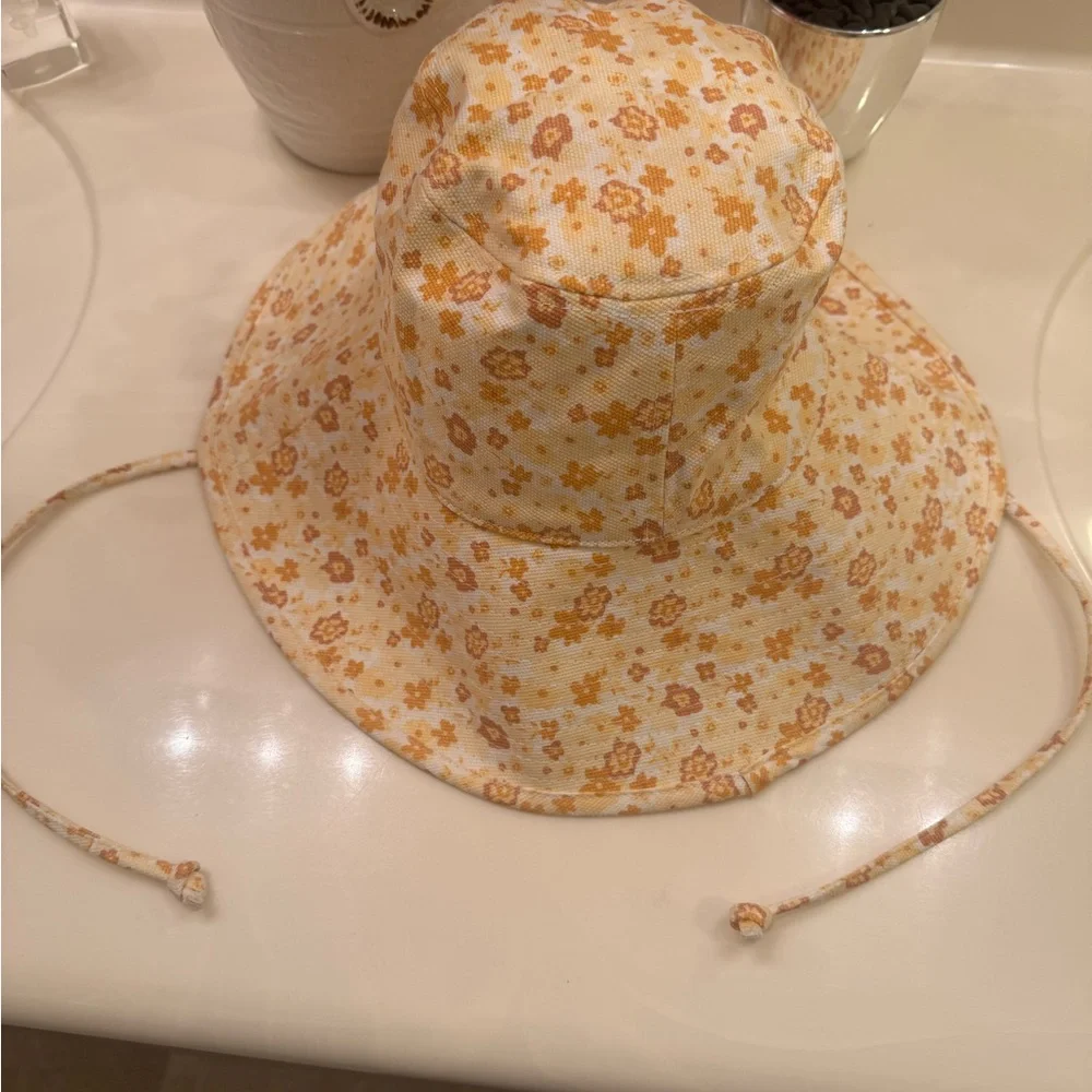 Lack Of Color Floral Bucket Hat Peach Bloom Festival Staples💯% Cotton Canvas NWT - Picture 4 of 16